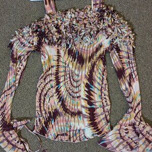 Kaelyn-Max II Top Womens 3X Tie Dye Crinkle Vintage Y2K